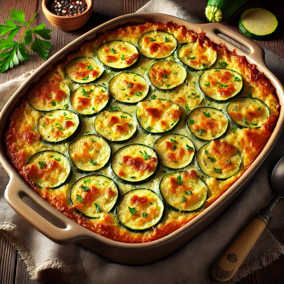 Zucchini-Reis-Auflauf