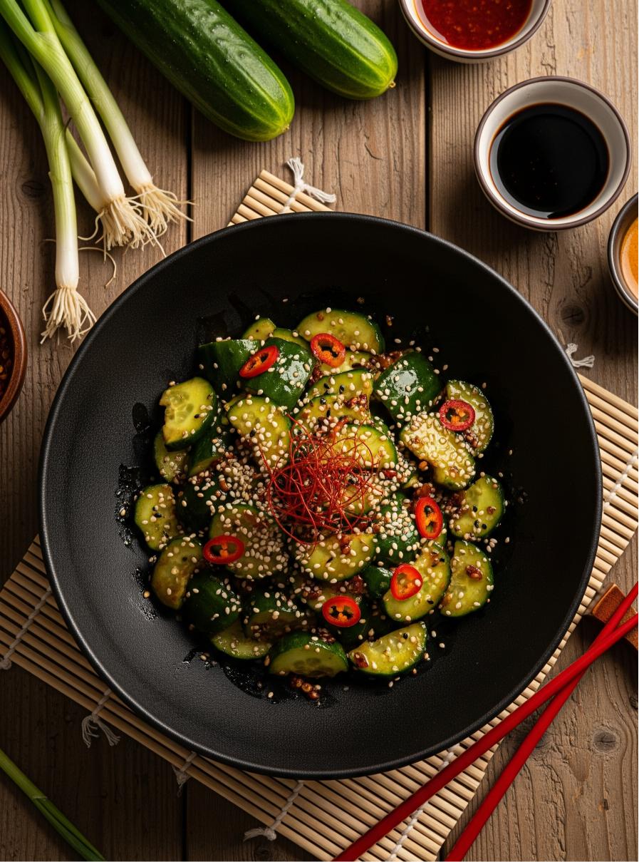 Asiatischer Gurkensalat mit Sesam-Dressing