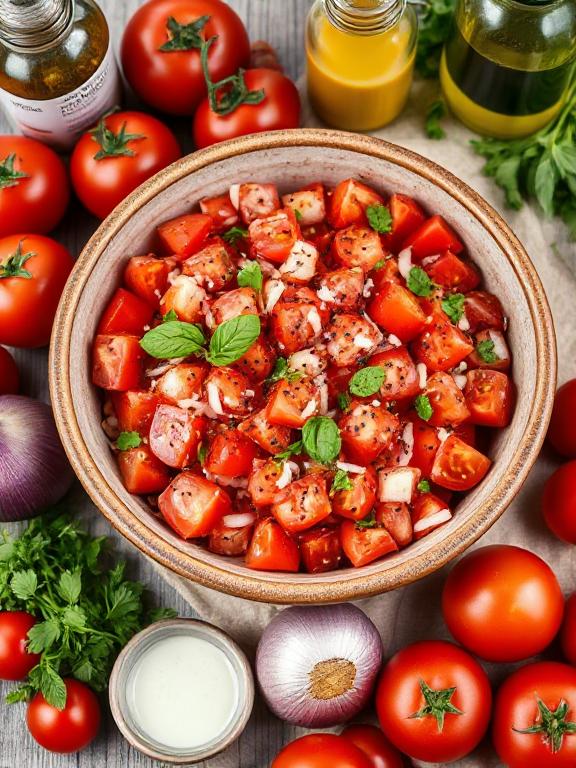 einfacher-tomatensalat-serviert